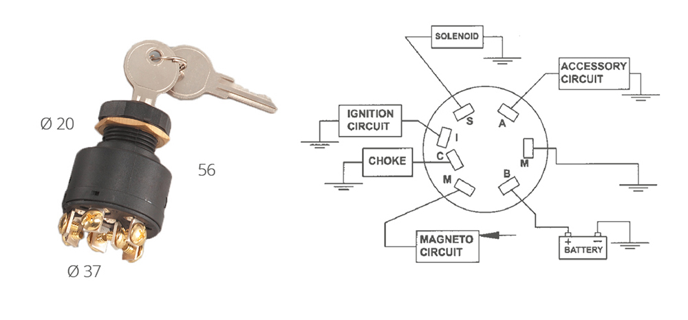 Chiave avviamento - Interruttori e Spie - MTO Nautica Store