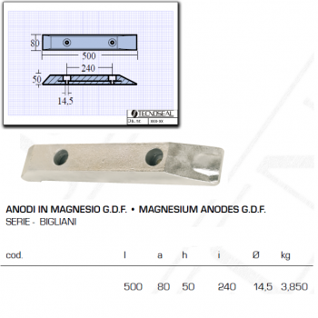 Anodo in Magnesio G.D.F serie Bigliani