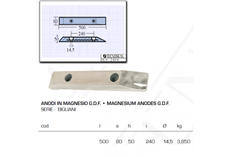 Anodo in Magnesio G.D.F serie Bigliani