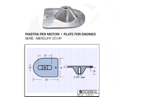 Piastra per Motori Mercury 20 HP