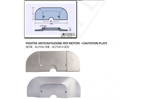 Piastra Anticavitazione per Motori Alpha One Alpha II Gen