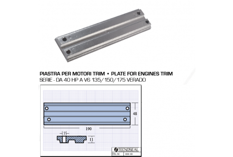 Piastra per Motori Trim da 40 HP a V6 135 150 175 Veraldo