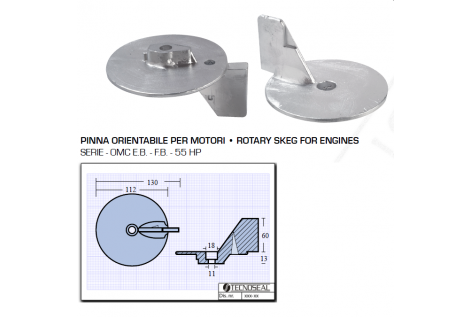 Pinna Orientabile per Motori OMC 55 HP