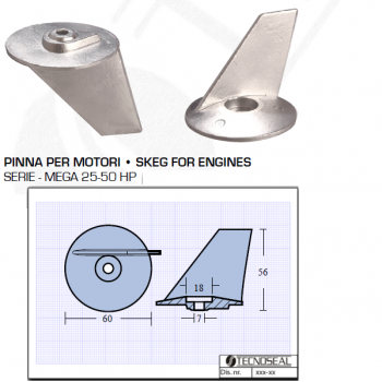 Pinna per Motori Tohatsu Mega 25 50 HP