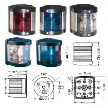 Fanali di Navigazione Aqua Signal Serie 25 Classic