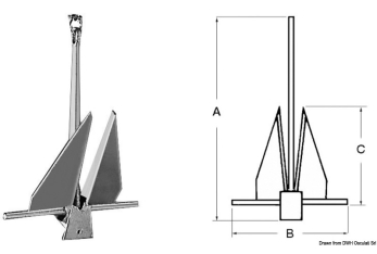 Ancora tipo Danforth 20 kg 