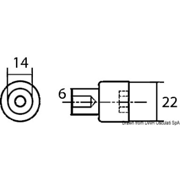 Anodo alluminio cilindro Yamaha 80/250 HP 