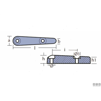 Anodo barra arneson l150mm al 