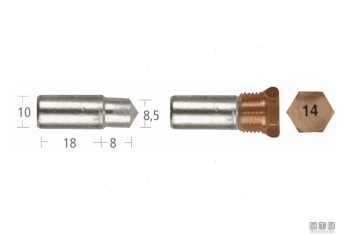 Anodo barrotto+tappo ford 10x18mm zn 