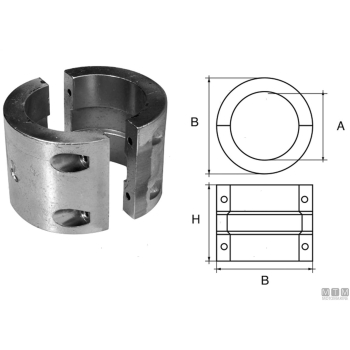 Anodo collare large d80mm zn 