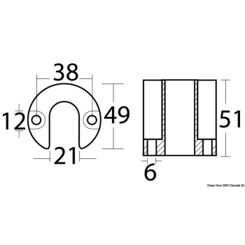 Anodo magnesio piede Bravo/Blackhawk 