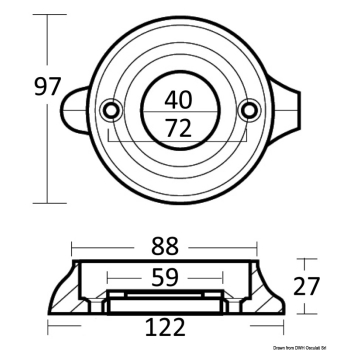 Anodo magnesio Volvo SeaDrive Ø mm 97 