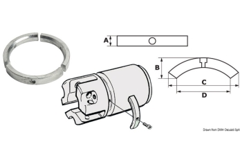 Anodo per elica piedi Sail Drive/Folding Prop, serie 3 pezzi-43.535.00