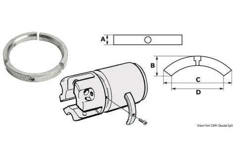 Anodo per elica piedi Sail Drive/Folding Prop, serie 3 pezzi-43.535.00