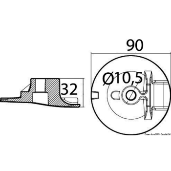 Anodo zinco piastra motore 