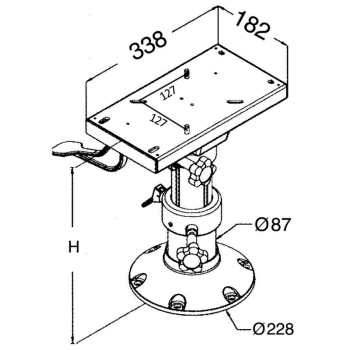 Base e colonna + supporto sedile h. 340/470 