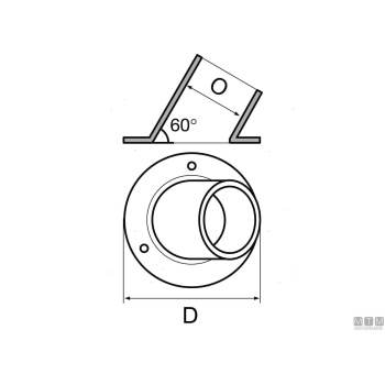 Base tonda 60 d25mm inox< 