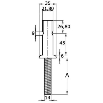 Basetta candeliere 25 x 1,5 mm 