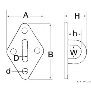 Basetta inox 50x80 mm 