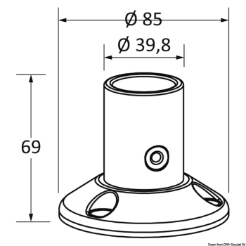 Basetta T-Top tubo 44 mm 