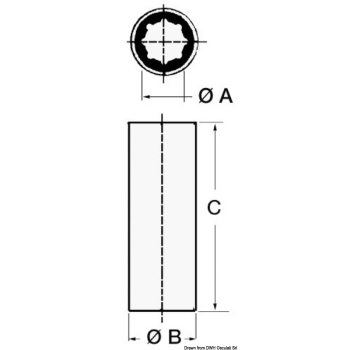 Boccola gomma Ø 30 mm 120 mm 