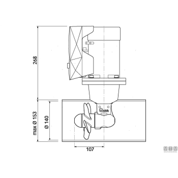 Bow propeller quick btq140-30 12v 