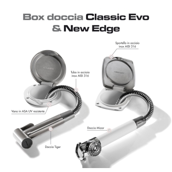 Box doccia Classic Evo Inox tubo inox 2,5 m 