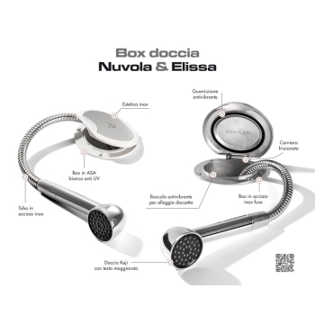 Box Elissa inox con doccia Keji tubo inox 4 m 