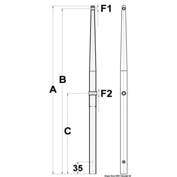 Candeliere inox 450 mm 