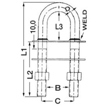 Cavallotto inox 110 x 9,5 mm 