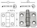 Cerniera inox 38x39 mm 