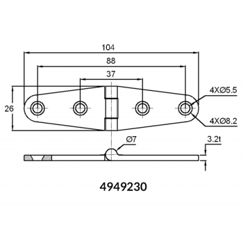 Cerniera inox mm.154x36