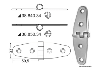 Cerniera inox rovesciata 