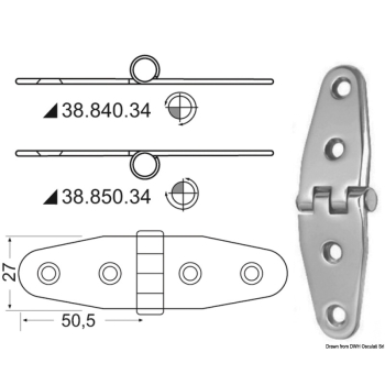 Cerniera inox rovesciata 