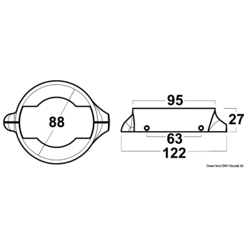 Collare Volvo Penta a due pezzi magnesio con viti 