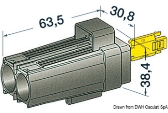 Connettore stagno 2 poli maschio 