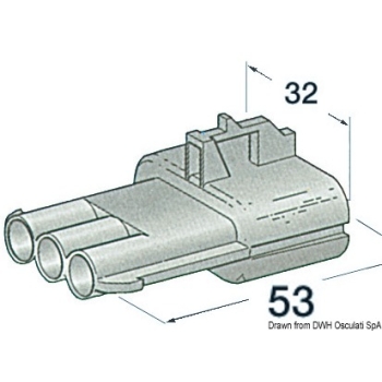 Connettore stagno maschio 3 poli 