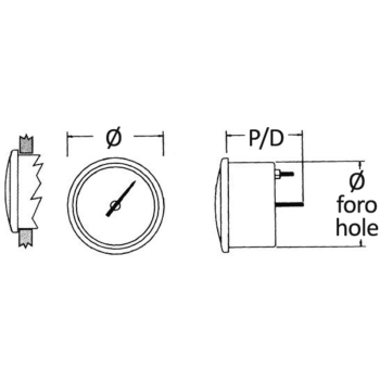 Contagiri 0-4000 RPM nero/nera 