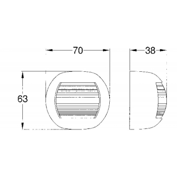 Fanale 225° prua delfi a led