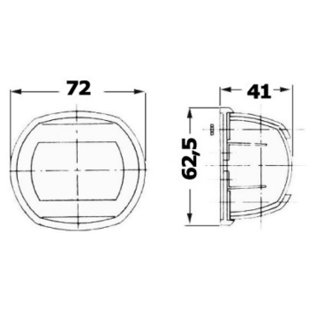 Fanale a led 112,5° rosso 