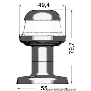 Fanale bianco inox 360° Orions 