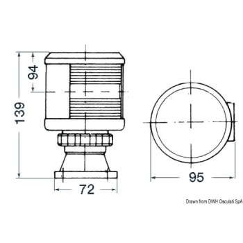 Fanale DHR bianco poppa 10 W 