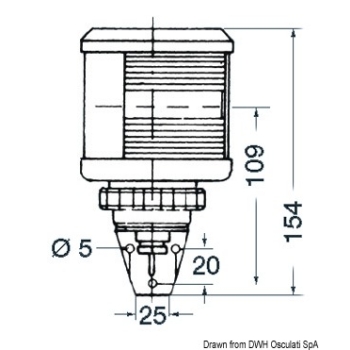 Fanale DHR bianco poppa 10 W 