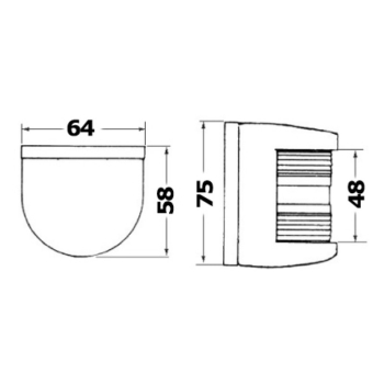 Fanale U77 bianco 225° nero 