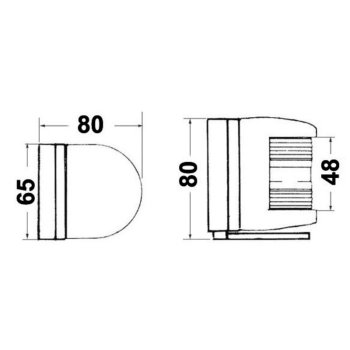 Fanale U77 poppa bianco/nero basetta posteriore 