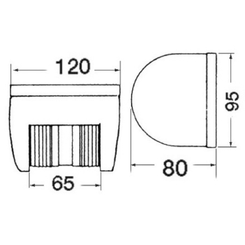 Fanale U78 poppa bianco/nero 24 V 