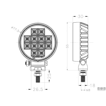 Faretto LED da Coperta e Pozzetto S-line D80 12W Flood