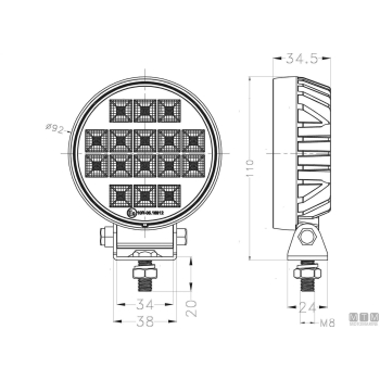 Faro deck bianco led se d90 1200lm fld< 