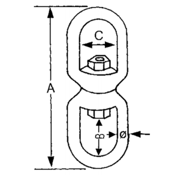 Girella inox occhio-occhio Ø mm.5