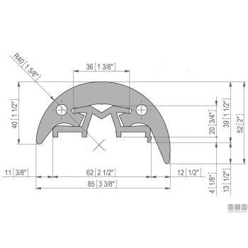 Giunto profili radial 40 bianco 